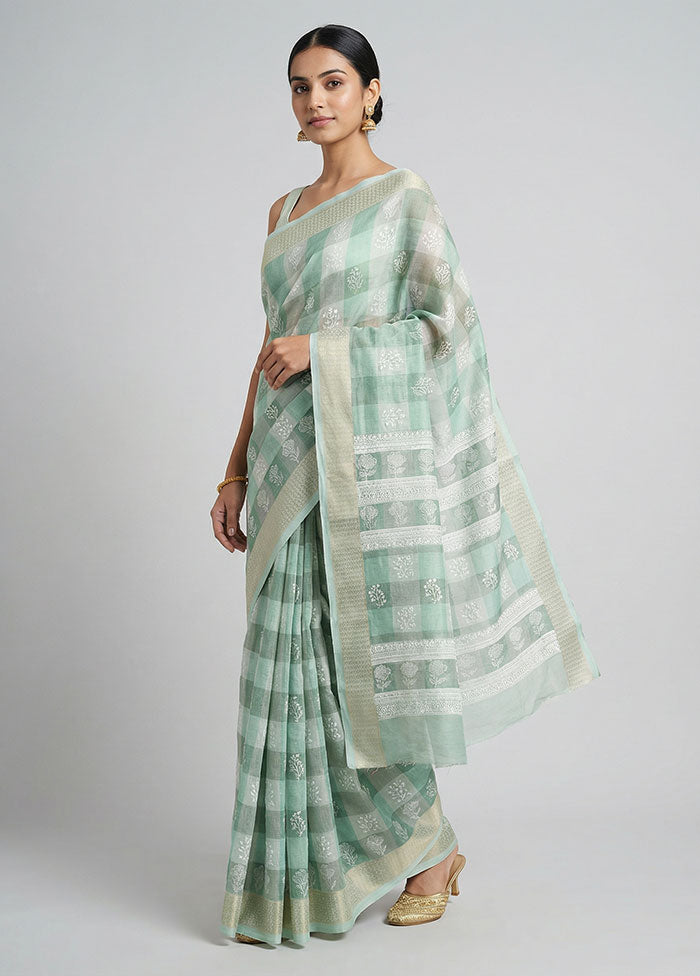 Multicolor Cotton Saree With Blouse Piece