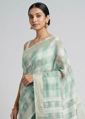 Multicolor Cotton Saree With Blouse Piece