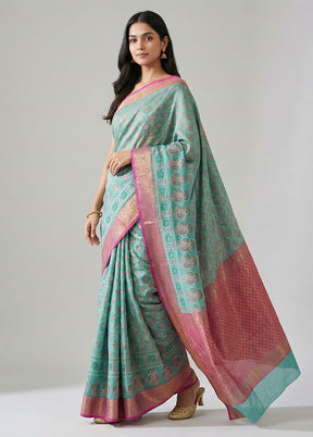 Multicolor Cotton Saree With Blouse Piece
