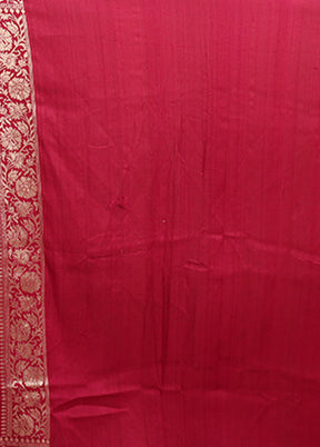 Red Tussar Pure Silk Saree With Blouse Piece