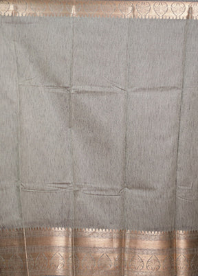 Green Tussar Silk Saree With Blouse Piece