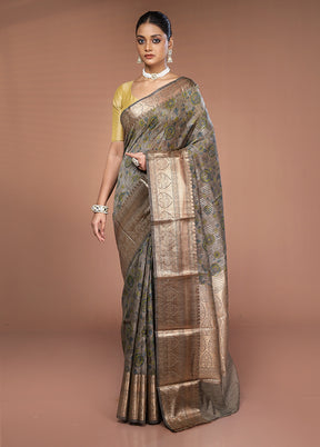 Cream Tussar Silk Saree With Blouse Piece