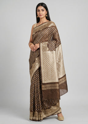 Black Kora Silk Saree With Blouse Piece
