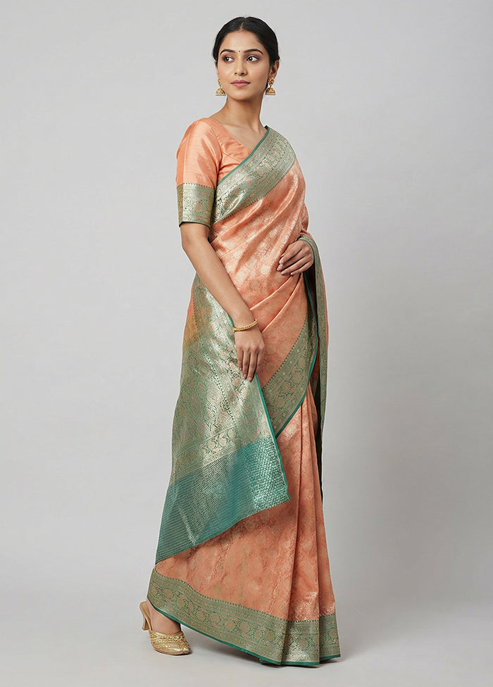 Pink Tanchoi Silk Saree With Blouse Piece
