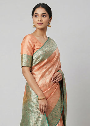Pink Tanchoi Silk Saree With Blouse Piece
