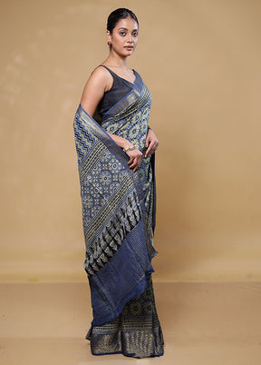 Grey Pure Modal Silk Saree Without Blouse Piece