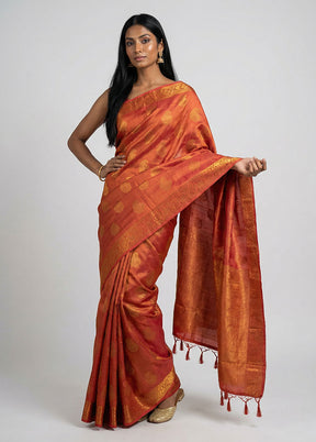 Pink Tissue Silk Saree With Blouse Piece