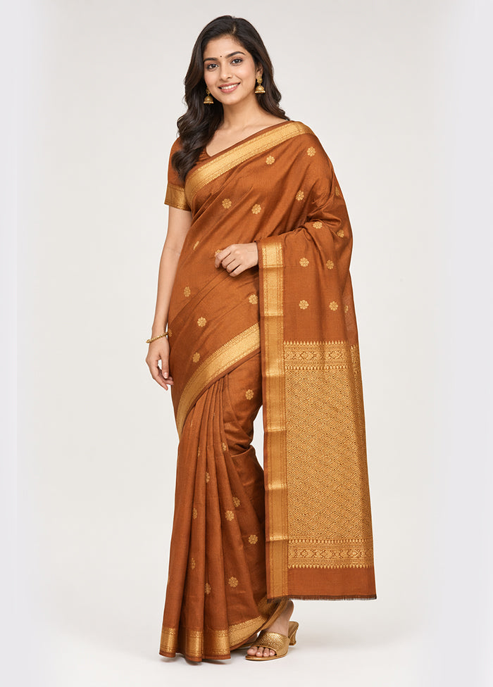 Maroon Kanjivaram Silk Saree With Blouse Piece
