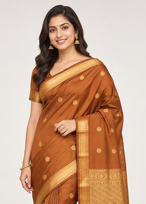 Maroon Kanjivaram Silk Saree With Blouse Piece