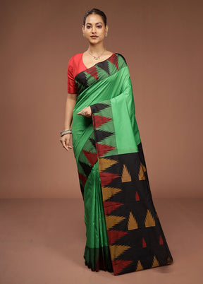 Green Kanjivaram Silk Saree With Blouse Piece