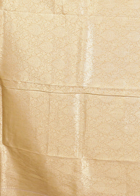 Cream Kora Silk Saree With Blouse Piece
