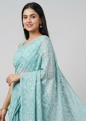 Multicolor Organza Saree With Blouse Piece