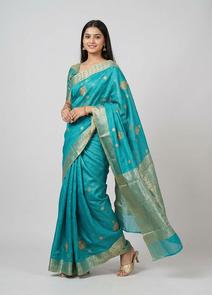 Multicolor Cotton Saree With Blouse Piece