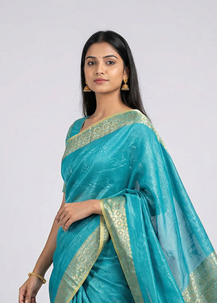 Multicolor Cotton Saree With Blouse Piece