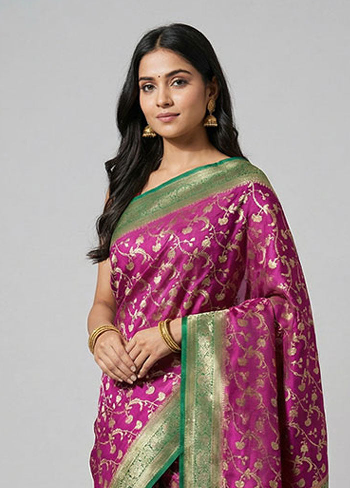 Pink Georgette Saree With Blouse Piece