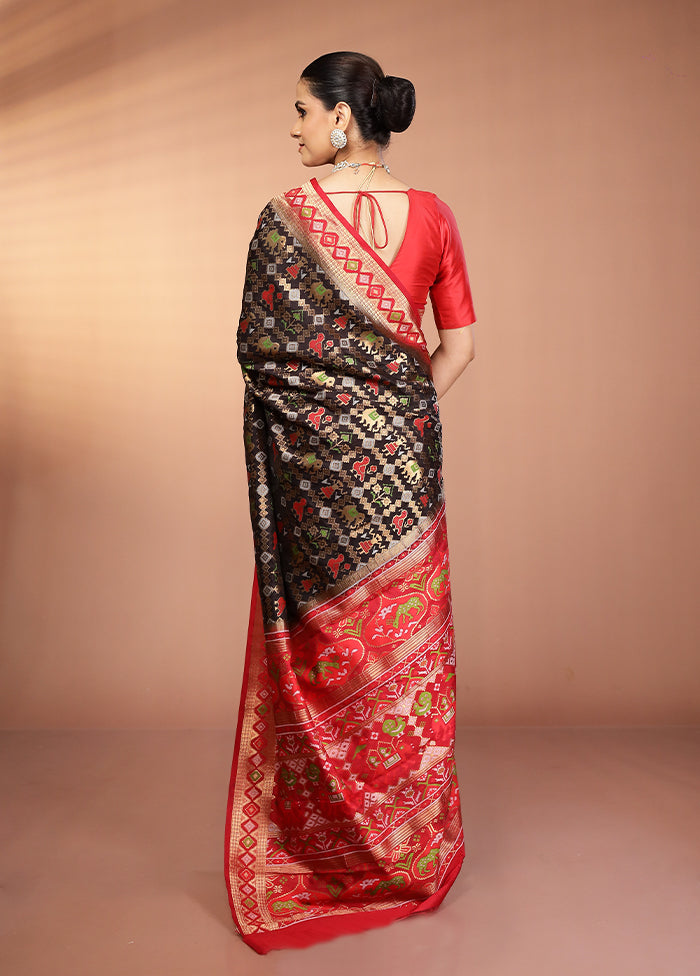 Black Dupion Silk Saree With Blouse Piece