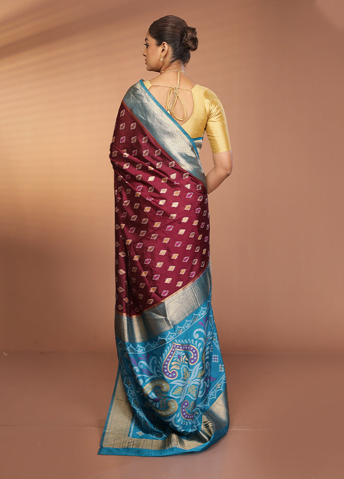Purple Dupion Silk Saree With Blouse Piece