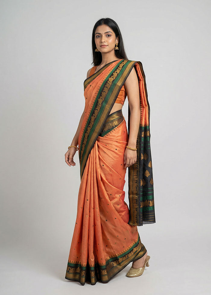 Pink Kanjivaram Silk Saree With Blouse Piece