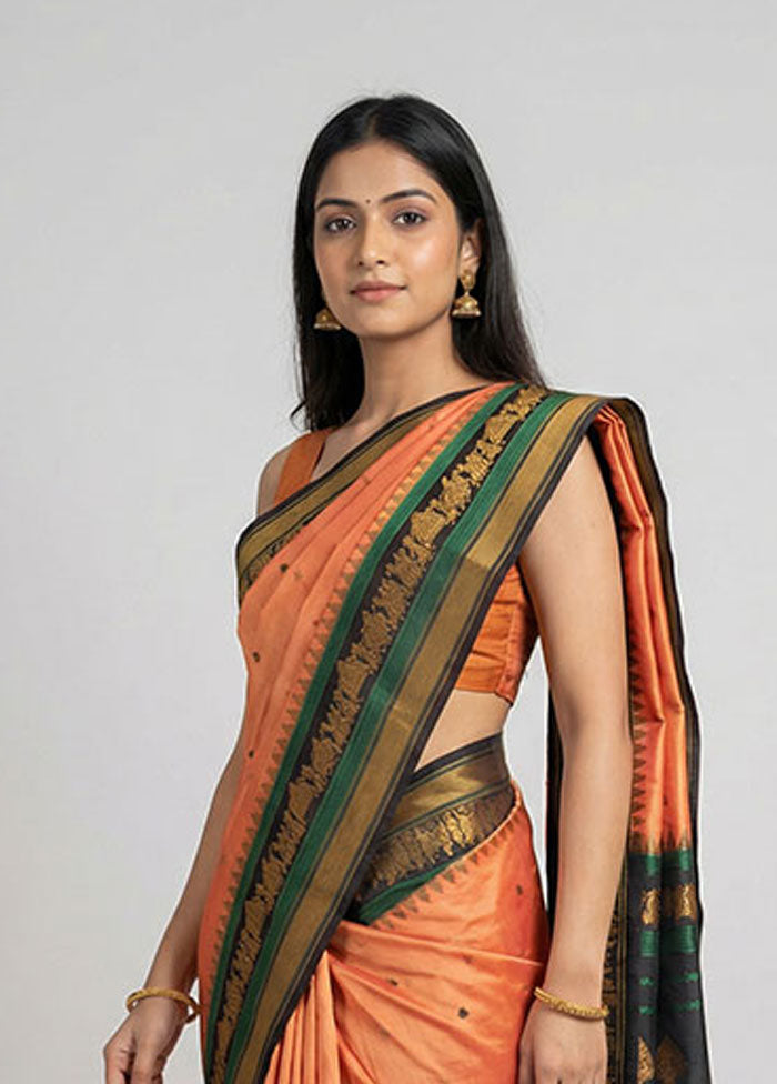 Pink Kanjivaram Silk Saree With Blouse Piece