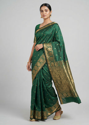 Purple Kanjivaram Silk Saree With Blouse Piece