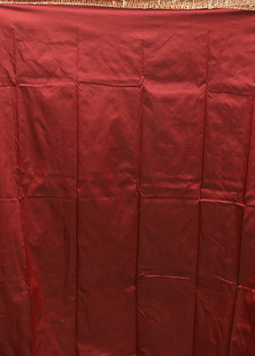 Maroon Kanjivaram Silk Saree With Blouse Piece