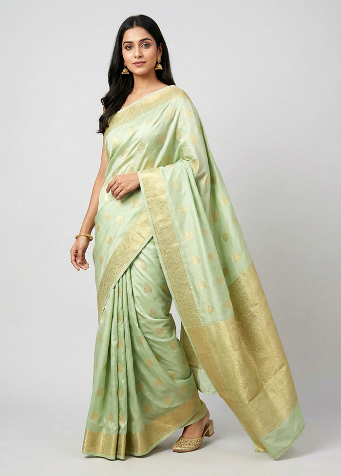 Green Kanjivaram Silk Saree With Blouse Piece