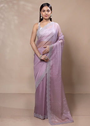 Purple Silk Saree With Blouse Piece