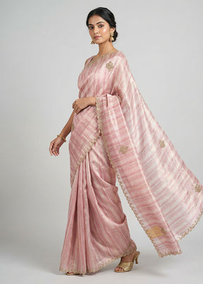 Pink Georgette Saree With Blouse Piece