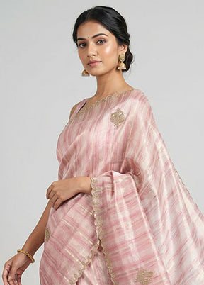 Pink Georgette Saree With Blouse Piece