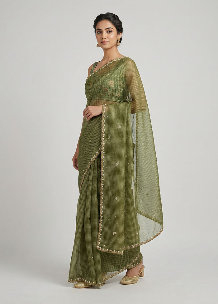 Blue Georgette Saree With Blouse Piece