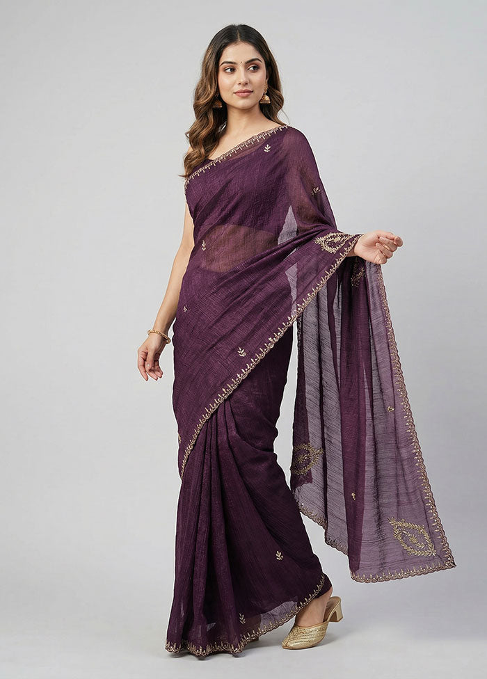 Yellow Georgette Saree With Blouse Piece