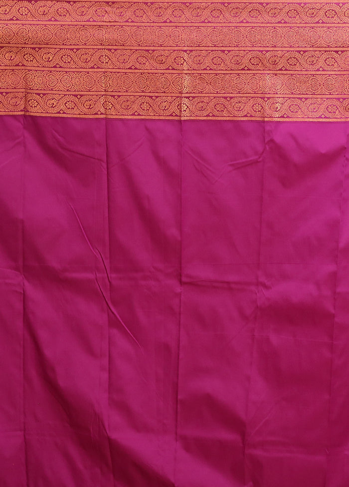 Pink Kanjivaram Silk Saree With Blouse Piece