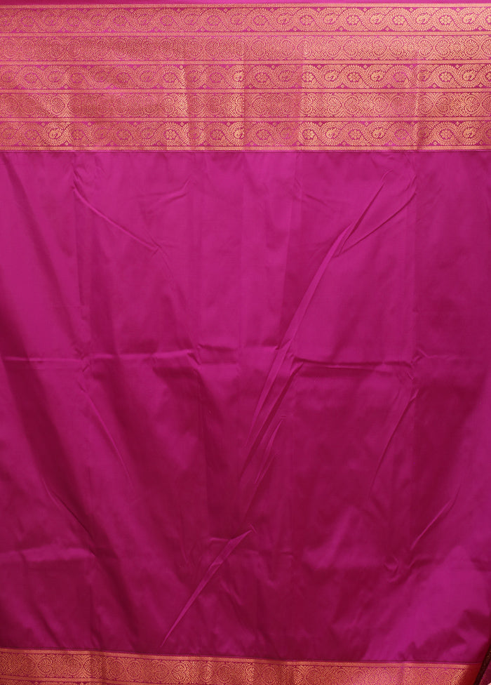 Peach Kanjivaram Silk Saree With Blouse Piece