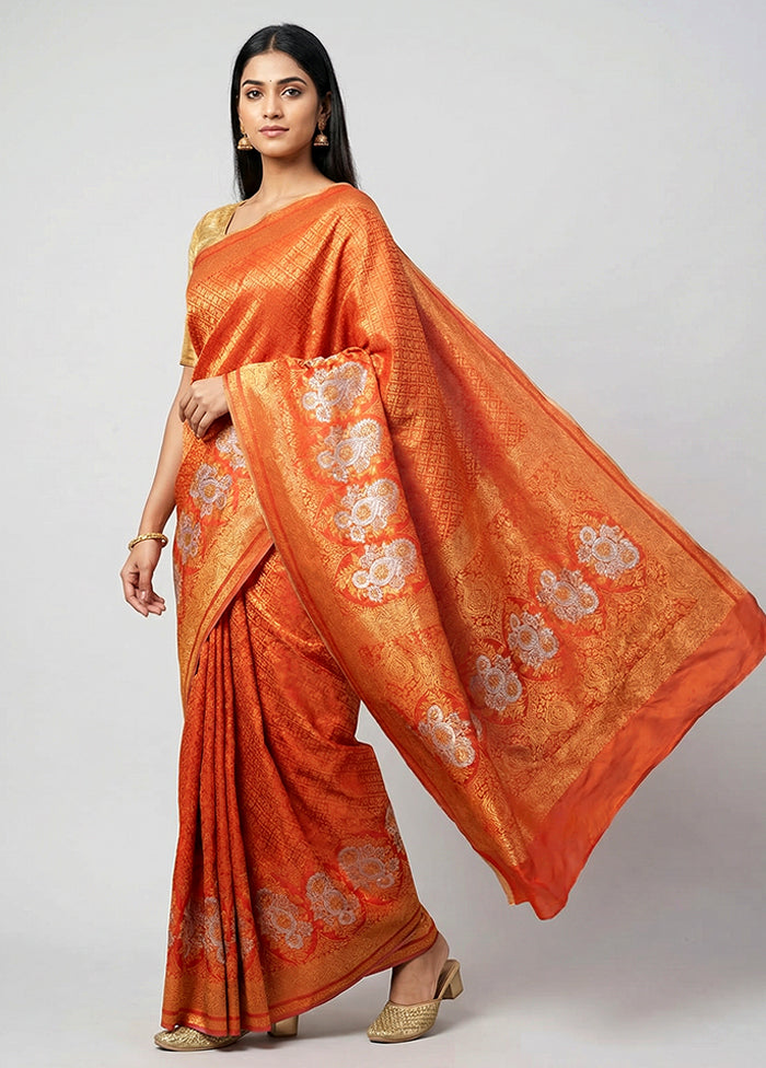 Pink Dupion Silk Saree With Blouse Piece