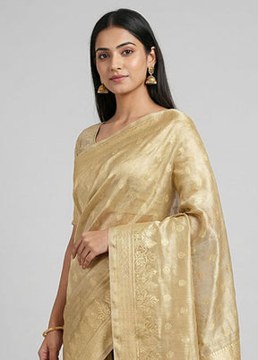 Gold Tissue Silk Saree With Blouse Piece