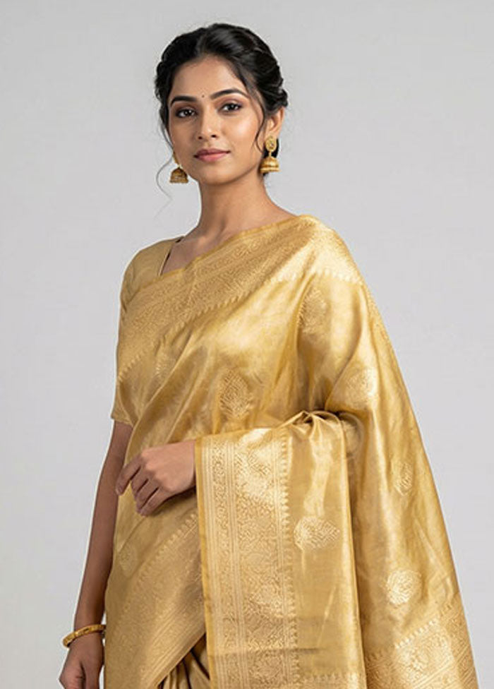 Pink Handloom Tissue Pure Silk Saree With Blouse Piece