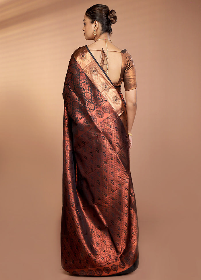Black Kanjivaram Silk Saree With Blouse Piece
