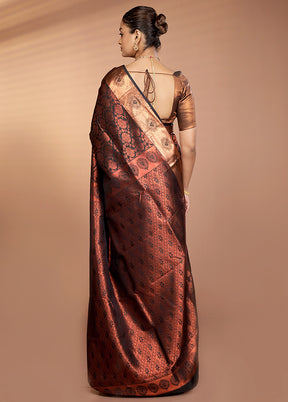 Black Kanjivaram Silk Saree With Blouse Piece