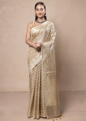 Brown Tissue Silk Saree With Blouse Piece