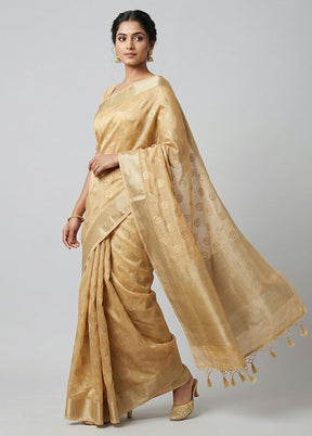 Pink Kora Silk Saree With Blouse Piece