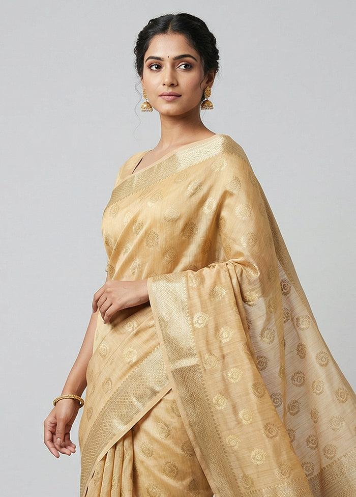Pink Kora Silk Saree With Blouse Piece