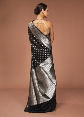 Black Uppada Silk Saree With Blouse Piece
