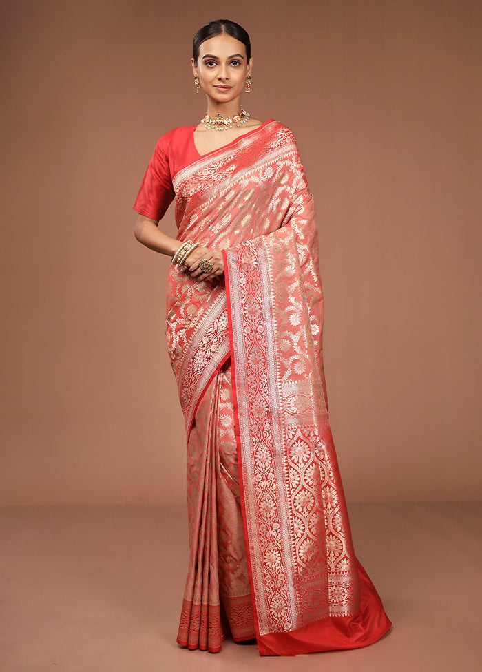 Red Uppada Silk Saree With Blouse Piece