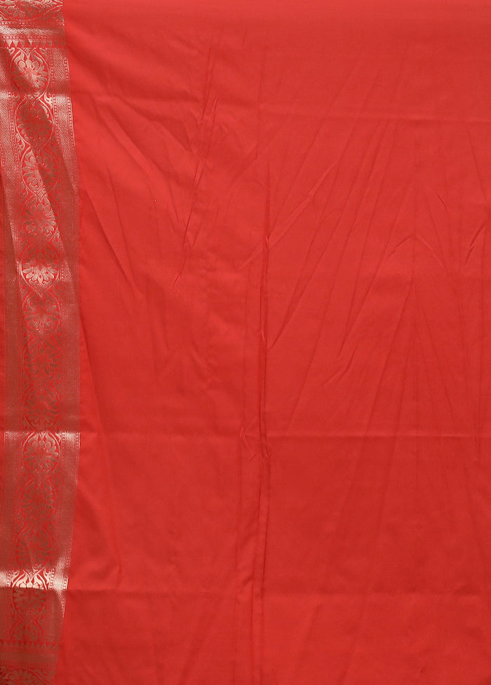 Red Uppada Silk Saree With Blouse Piece