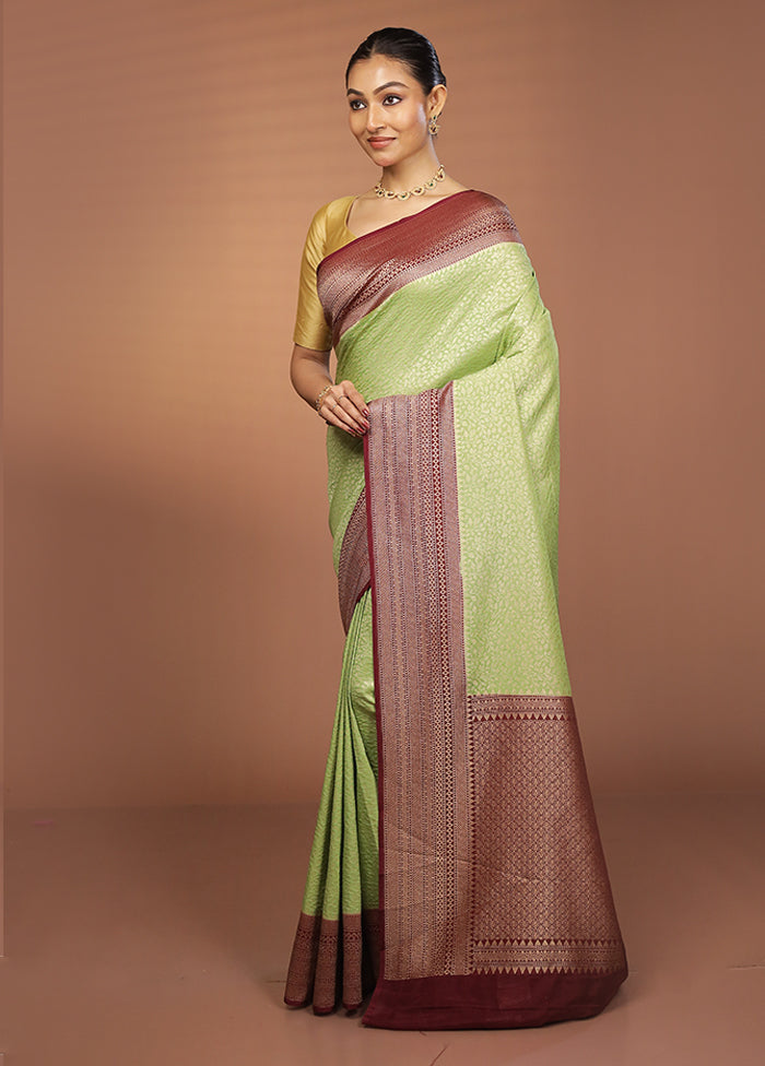 Green Georgette Saree With Blouse Piece