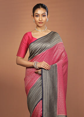 Pink Georgette Saree With Blouse Piece