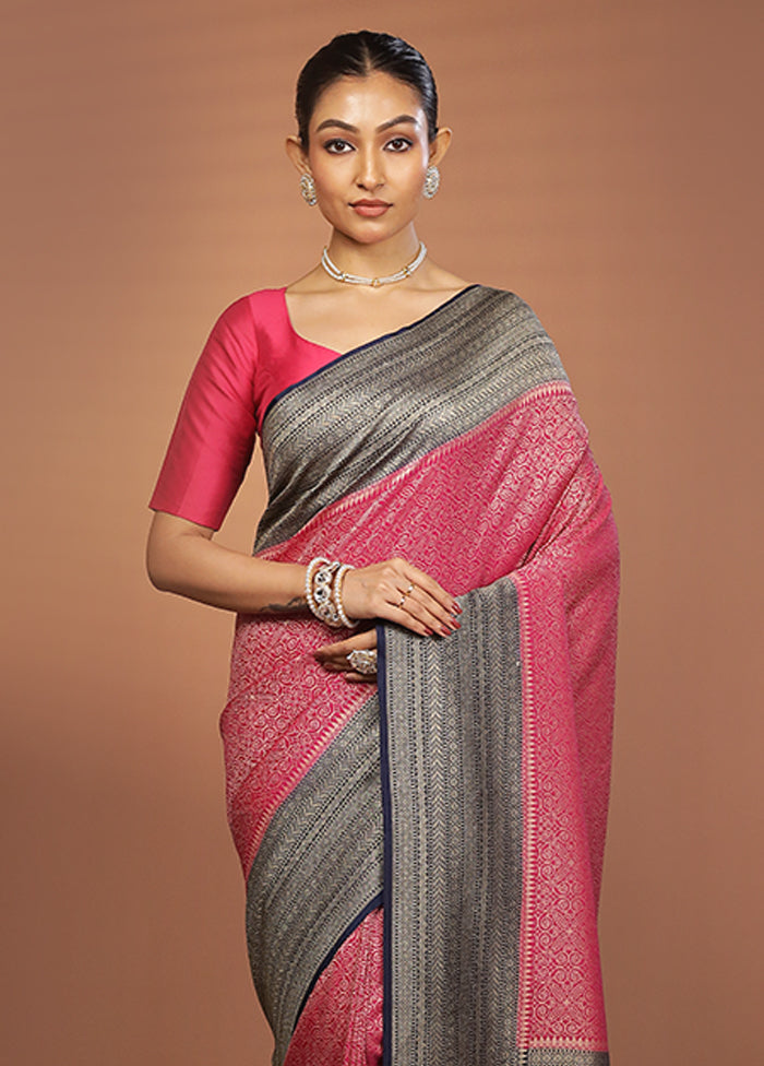 Pink Georgette Saree With Blouse Piece