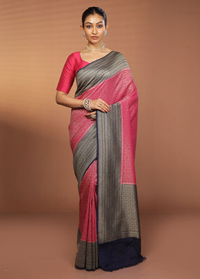 Pink Georgette Saree With Blouse Piece