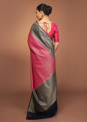 Pink Georgette Saree With Blouse Piece