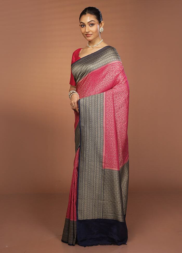 Pink Georgette Saree With Blouse Piece